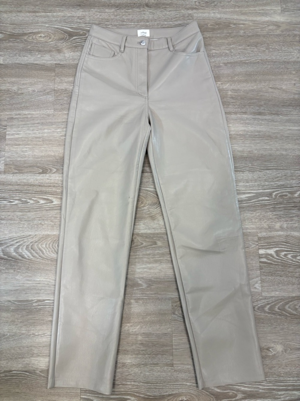 Wilfred Aritzia Women's Melina Faux Vegan Soft Leather Pants White Gray sz 6